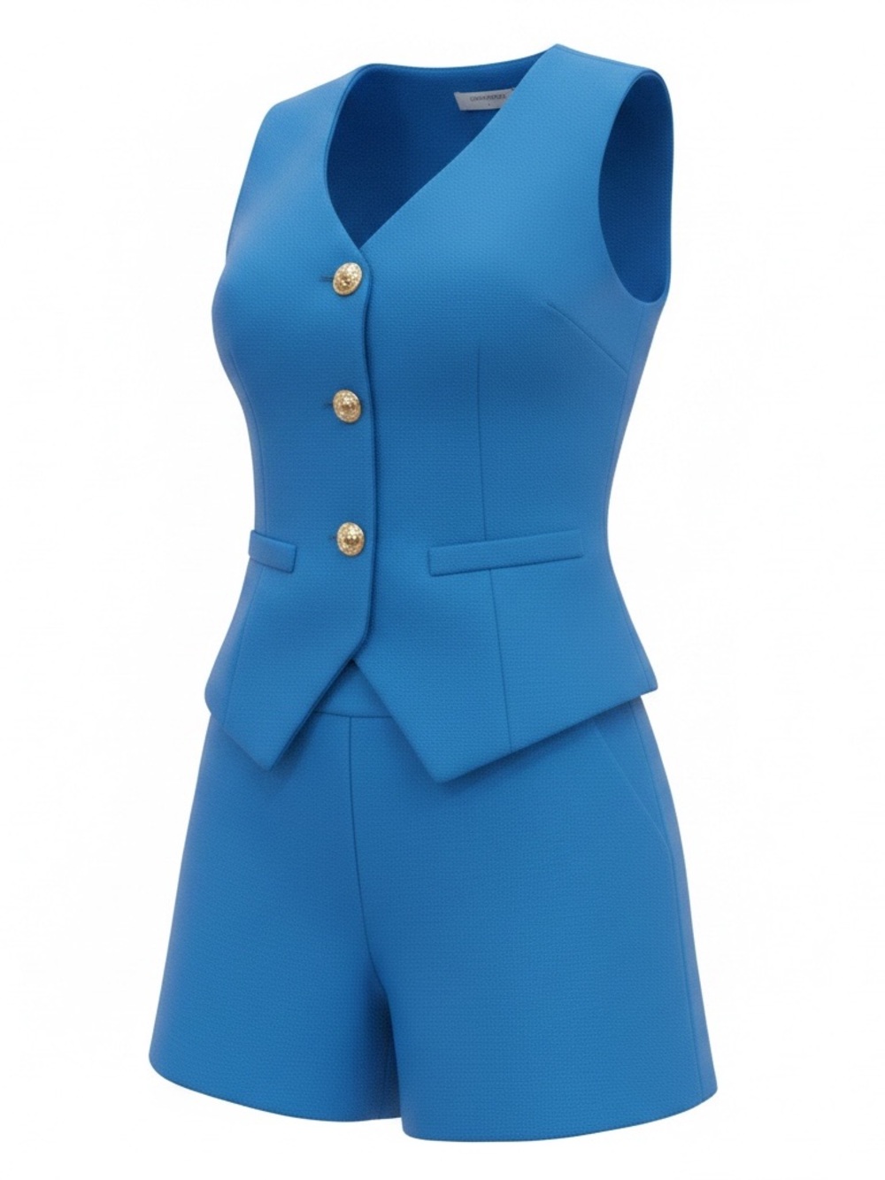 Commense vibrant Blue Tailored Vest & Shorts Set NWT